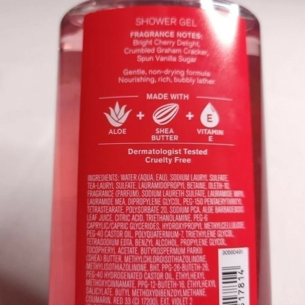 Bath & Body Works Sugared 🍒 Cherry Crisp Shower Gel Shea Vitamin E  10 oz New!